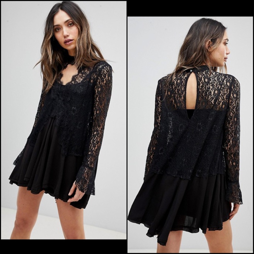 Free People Black Lace Dress - Picture 4 of 10